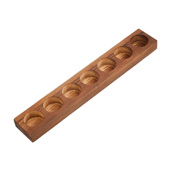 Wood Candle Holder Candle Tray Rectangle Camel 40x6.5x2.95cm Inner Diameter: 4.45cm diy