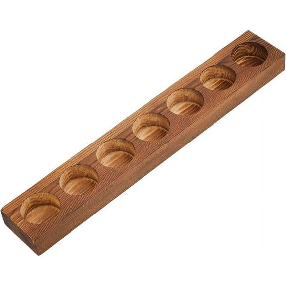Wood Candle Holder Candle Tray Rectangle Camel 40x6.5x2.95cm Inner Diameter: 4.45cm