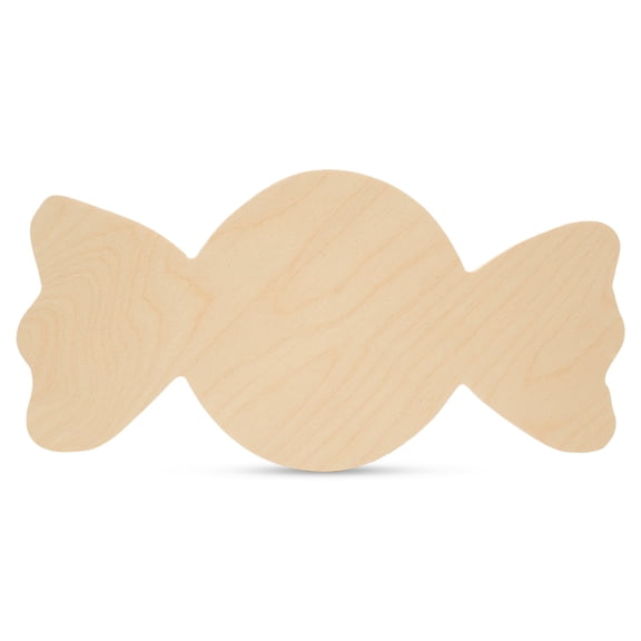 Wood Candy Cutout 3-inch x 6-inch, Pack of 6 Plain Wooden Ornaments, Rustic Christmas Tree Decorations for Craft/Decor by Woodpeckers