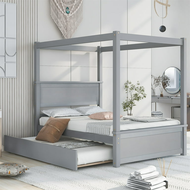 Girls full sales canopy bed