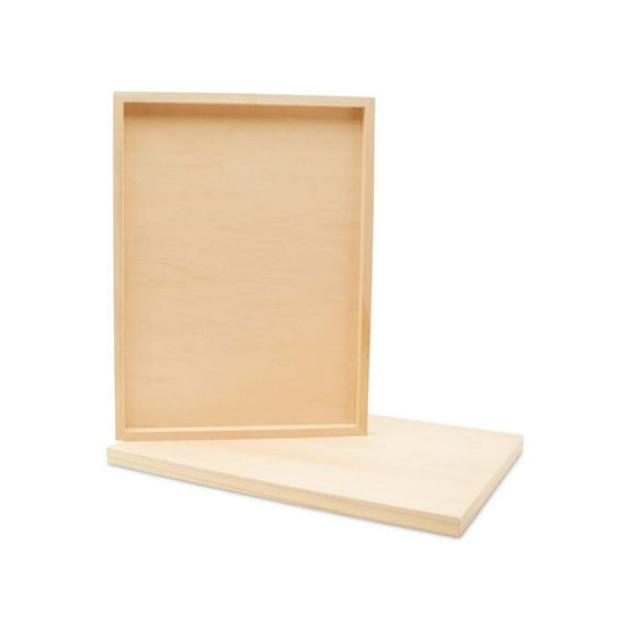 Wood Canvas 11 x 17 x 3/4-inch, Pack of 12 Wood Sign Blanks With Frame, Wood Cradled Panels for Crafts & Home Decor, by Woodpeckers