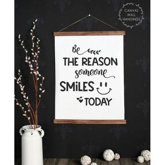 Wood, Canvas Sign Be The Reason Someone Smiles Wall Hanging Kids School Art 19x24-Inch