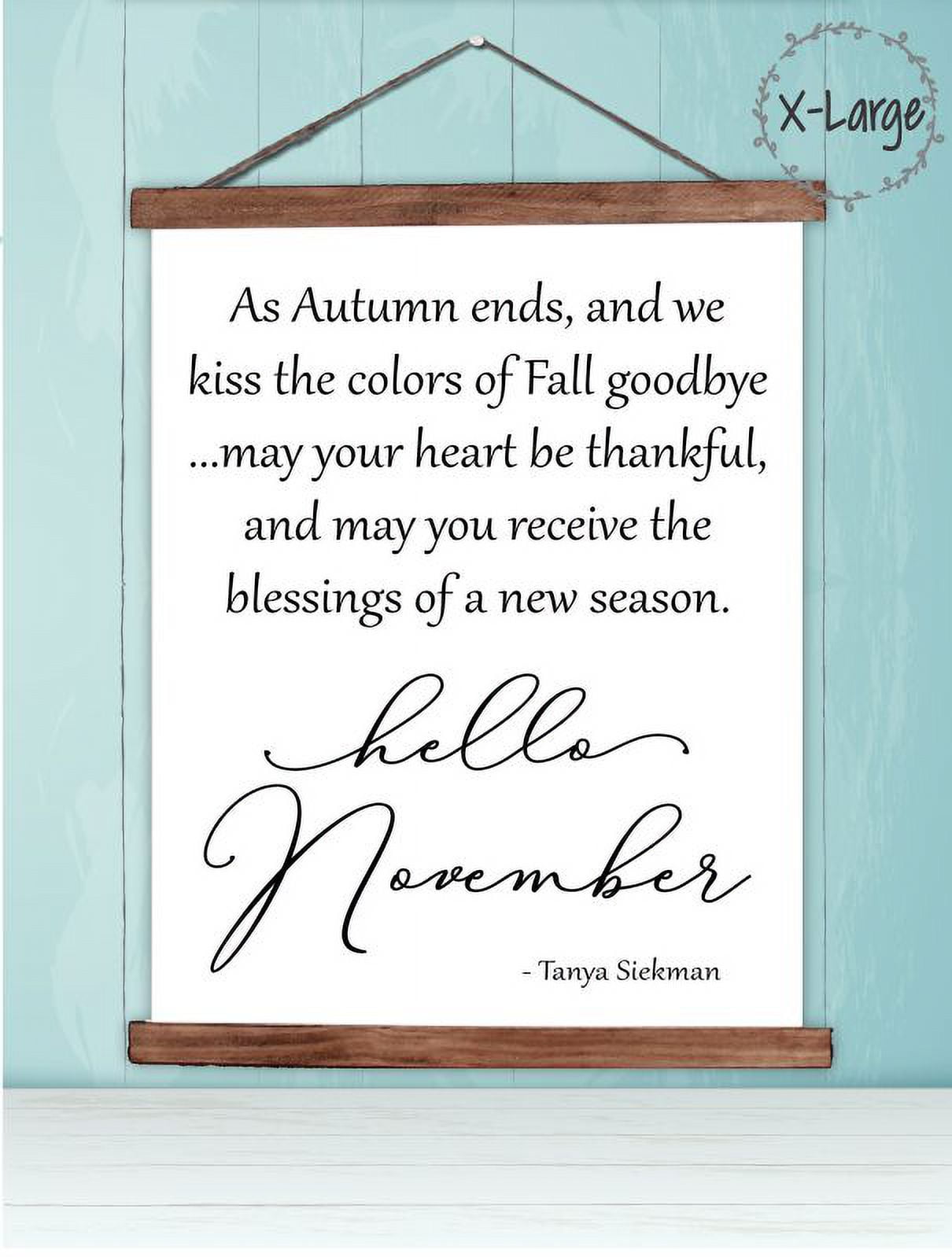 Wood, Canvas Sign, Hello November Autumn Seasonal Wall Décor Quote Sign,  Lightweight Ready to Hang Wall Hanging, 23x30-Inch - Walmart.com, image size:1210x1598