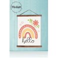 thumbnail image 1 of Wood, Canvas Sign, Hello Rainbow Florals Welcome Kids Room Art, Lightweight Ready to Hang Wall Hanging, 15x19-Inch, 1 of 3