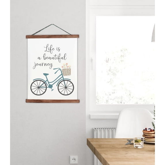 Wood, Canvas Sign, Life is a Beautiful Journey Inspiring Quote Decor, Lightweight Ready to Hang Wall Hanging, 15x19-Inch