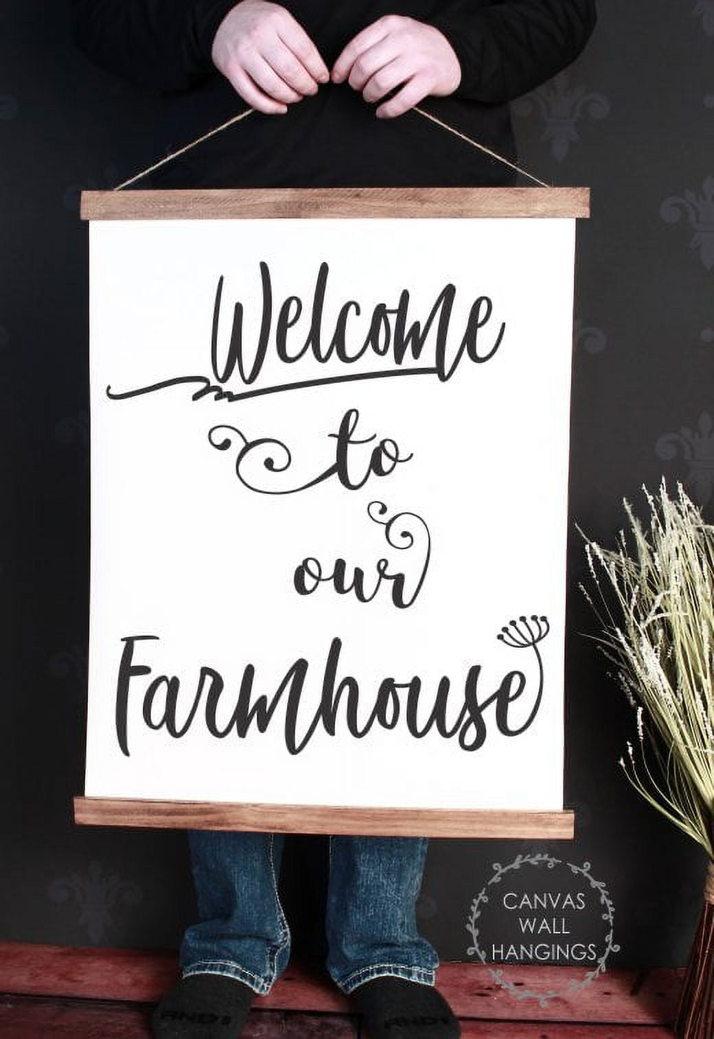 Wood Canvas Sign Wall Hanging, to our Farmhouse Kitchen Wall