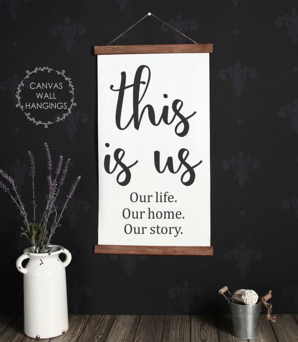 Wood & Canvas Wall Hanging This Is Us Our Life Home Story Family Quote ...