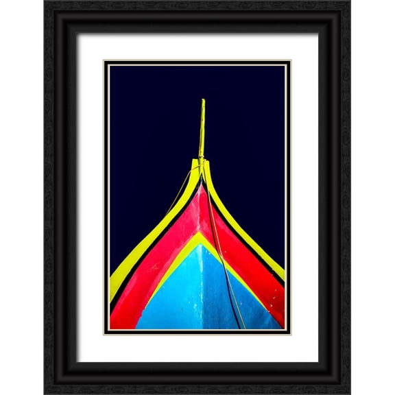 Wood, Carlos 17x24 Black Ornate Wood Framed with Double Matting Museum Art Print Titled - Boat - Xlviii