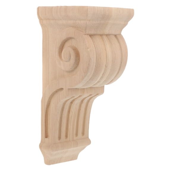 OUNONA Decorative Khaki Wood Corbels with Intricate Craftsmanship for Furniture, Walls, Shelves, and Home Decor