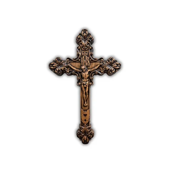 Handcarved Wooden Crucifix, 9.5" Kiln-Dried Ash – Christian Wall Cross Décor