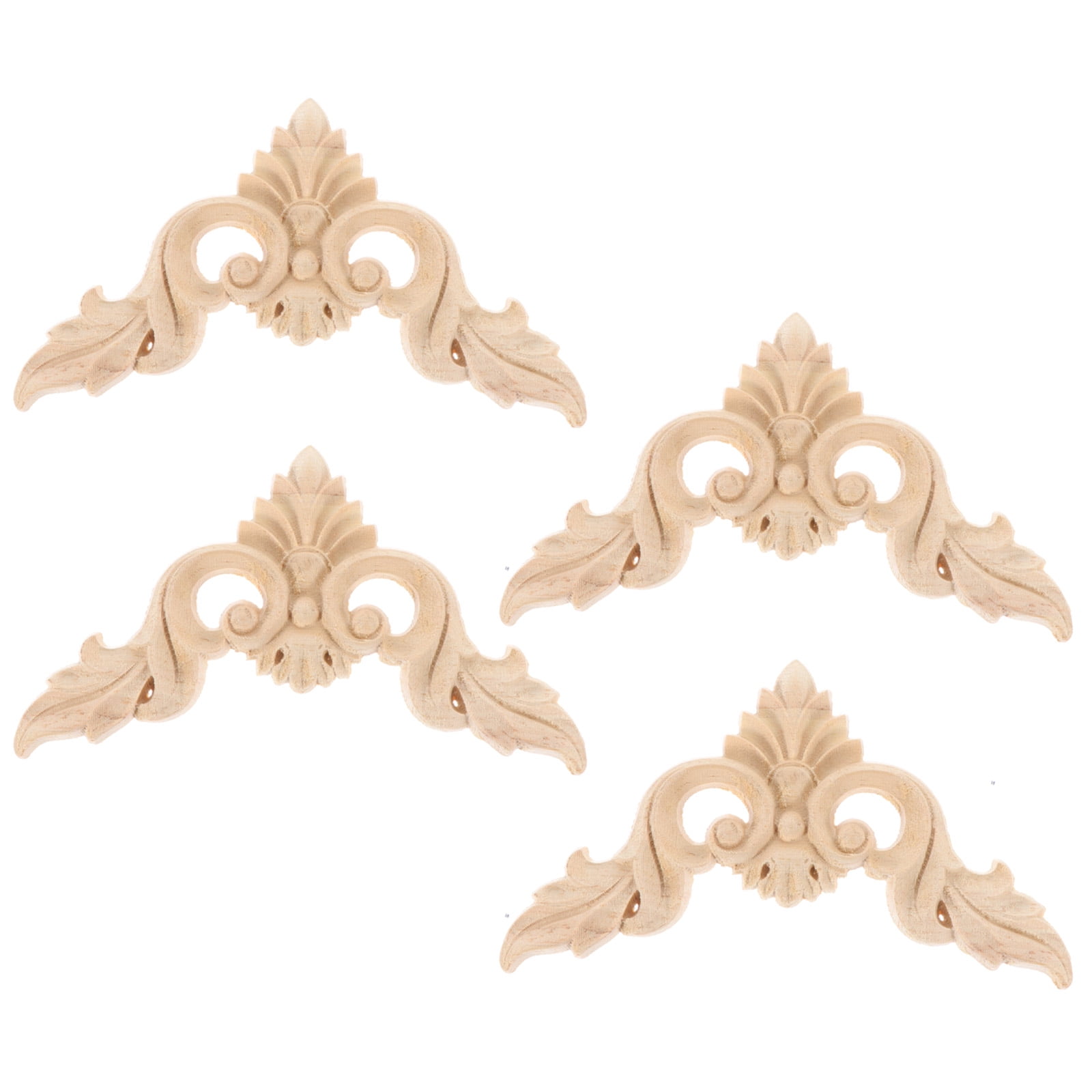 Wood Carving Decal Applique 4 Pcs DIY Onlay Onlays for Corner