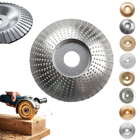Wood Carving Disc for Angle Grinder, 3.94" Tungsten Carbide Wood Grinding & Sanding Disc, Wood Shaping Wheel for Root Carving, Tea Tray Polishing & Hardwood Grinding(Arc Disc,Silver)