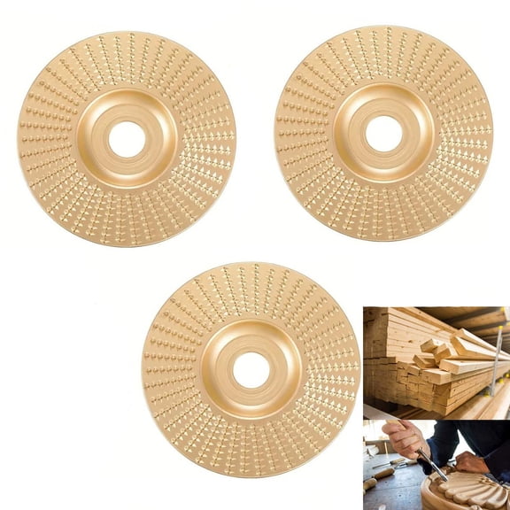 Wood Carving Disc Set, 3PCS Angle Grinder Shaping Wheel Kit, Tungsten Teeth Grinding and Polishing Disc for Woodworking Sculpting Deburring Furniture DIY Craft Projects