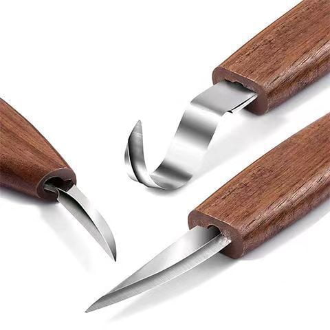 Wood Carving Knife Set – Spoon Carving, Whittling, and Detailing Tools for DIY Woodworking & Handcrafting (Three-piece set (125g))