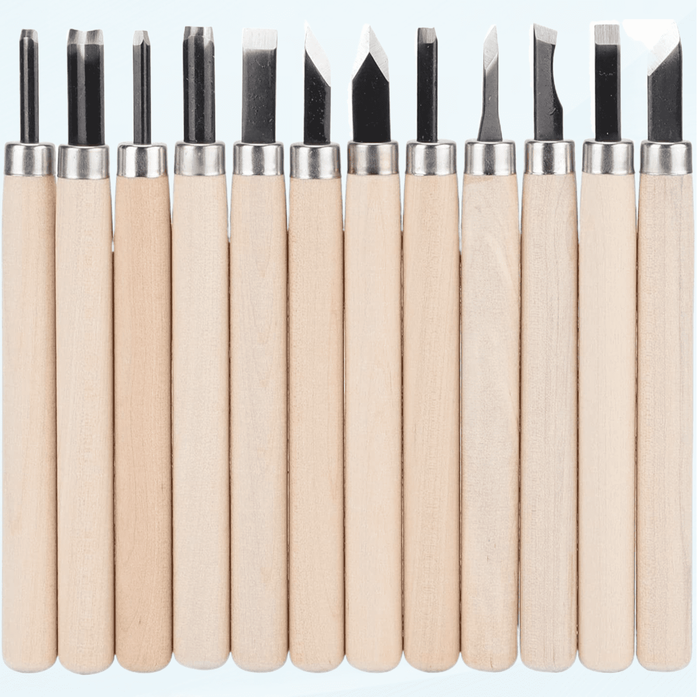 Wood Carving Tool Set, 12Pcs Full Size Gouges and Chisels Hand Carving