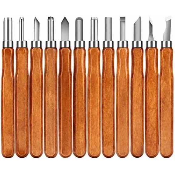 Wood Carving Tools, 12 set SK2 Carbon Steel Sculpting Knife Kit for Beginners & Professions
