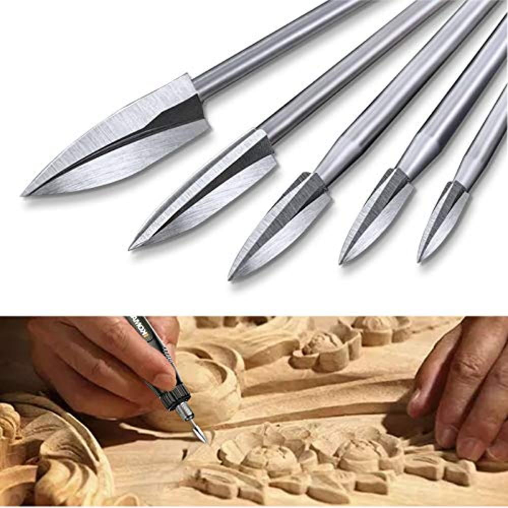 5-Piece Engraving Drill Accessories Bit Wood Crafts Grinding Woodworking Tool