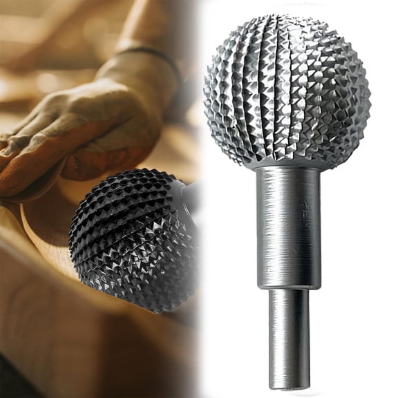 Wood Carving Tools Angle Grinder Attachments Rotary Burr File Steel Spherical Polishing Grinding Head Milling Cutter for Beginners Woodworking Workshop Garage,Silver