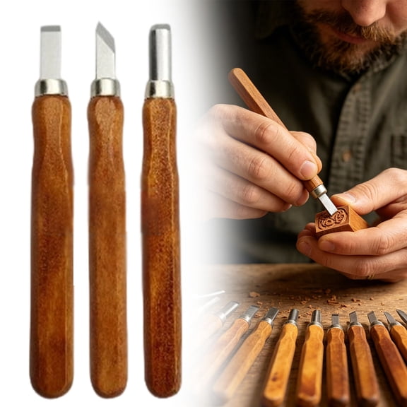 Wood Carving Tools Kit, 3/6/8/10/12 Pieces Professional Woodworking Set for Printmaking, Cork & Whittling, for Beginners & Carvers