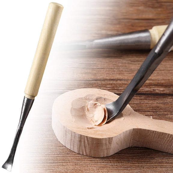 Wood Carving Tools, Wood Chisel, Spoon Carving Tools, Wood Curved Chisel, Woodworking Hand Chisel Wood Carving Knife, 1Pcs Spoon Bent Gouge Tool 0.59x9.5 Inch