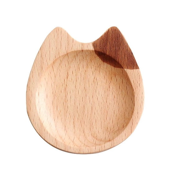 Wood Cat Coffee Spoon Rests,Cat Dipping Plates,Cute Cats Kitten Wooden Coffee Spoon Rest Teaspoon Holder Coffees Station Decor,Condiment Containers for Home Kitchen BBQ Picnic