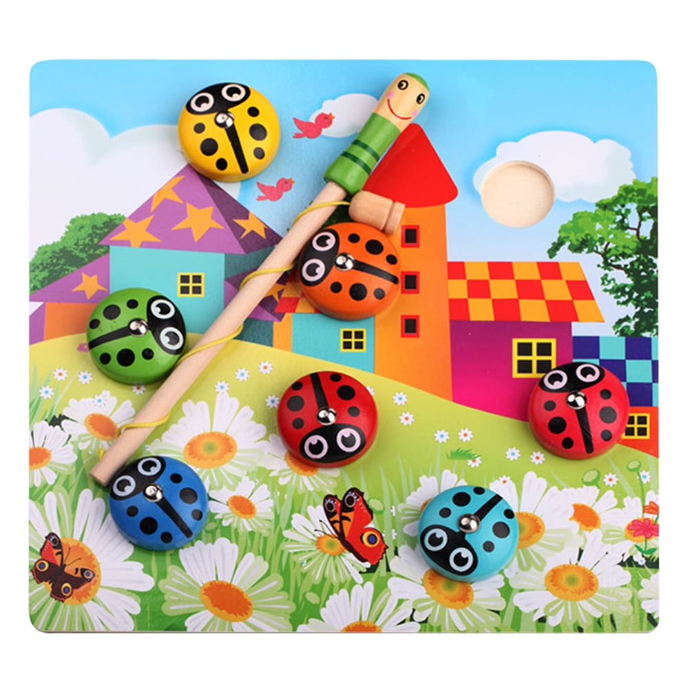 Wood Catch Ladybird Toy Creative Funny Ladybird Game Toy for Baby Kid Child