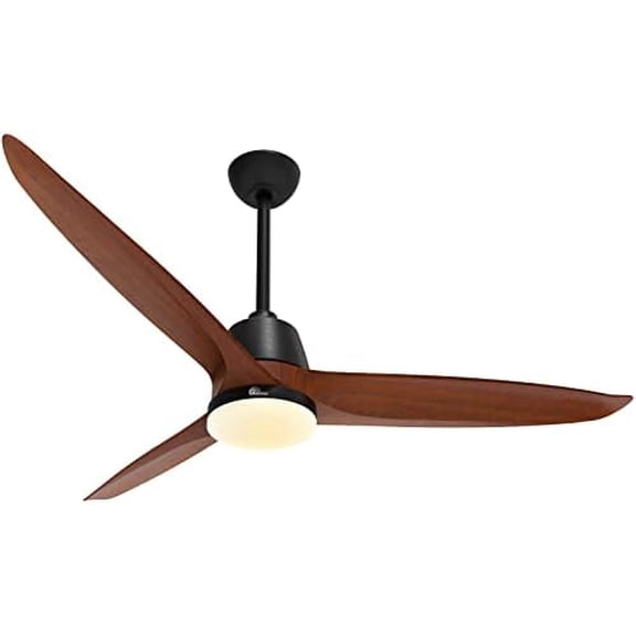Wood Ceiling Fans with Lights Remote Control, 56 inch Ceiling Fan with Remote, Dimmable LED Light, Noiseless DC Motor & 3 Reversible Blades, 6 Speed, with Timer, Brown Wood$$Tools & Hardware Other