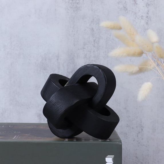 Wood Chain Link Decor 3 Link Wood Knot Decor Coffee Table Decor Modern Shelf Decor Boho Chain Decor Rustic Decorative Objects for Home Living Room Bedroom Decoration