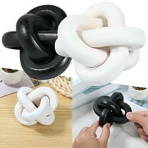 Wood Chain Link Decor 3 Link Wood Knot Decor Hand Carved Coffee Table Decor Modern Farmhouse Shelf Decor Boho Chain Decor Rustic Decorative Objects for Home Living Room Bedroom Decorations