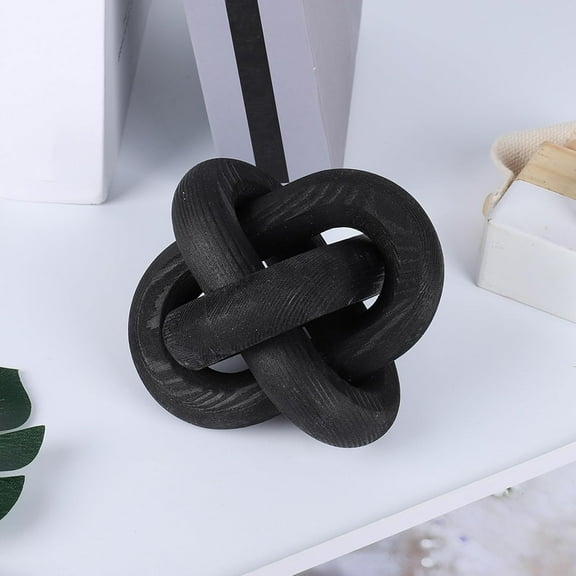 Wood Chain Link Decor Book Shelf Decor Black Home Decor Decorative Chain Knot Coffee Table Accessories Rustic Farmhouse Chain Decor Boho Bead Garland Black Decor for Christmas Halloween Decorations