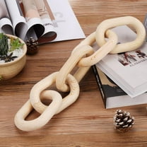 Wood Chain Link Decor - Rustic White Washed Decorative Chain, Great as Coffee Table Decor or Shelf Decor, Made from Pine Wood, Matches Well with Farmhouse, Boho, Country or Modern Home Decor