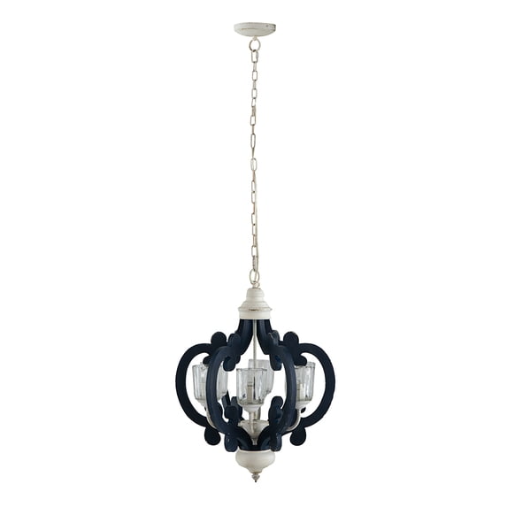 Wood Chandelier 6 - Light Farmhouse Pendant Lighting Natural Wood Hanging Light Fixture for Kitchen Living Dining Room, Bulb Not Included