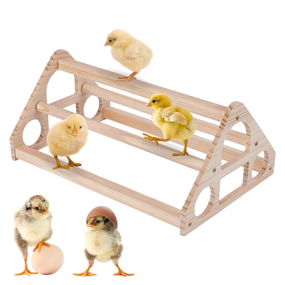 Wood Chick Roosts and Perches Stand Training Perch Tan Chicken Perch Roosting Triangular Chicken Coop Perches for Chicks Hens Brooder Coop 42x27x18.6cm DIY