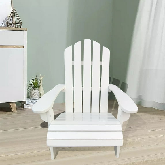 Wood Children Adirondack Chair,Ergonomic All-Weather Adirondack Chairs,Durable Toddler Chair for Outdoor,Garden,Lawn,Indoor,White