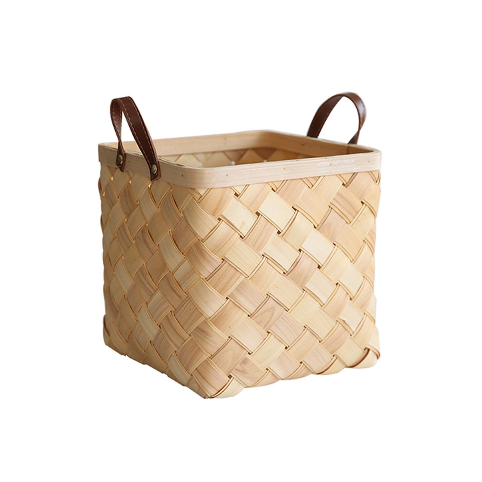 Wood Chip Picnic Basket with Handle, Hand Woven Easter Eggs and Candy