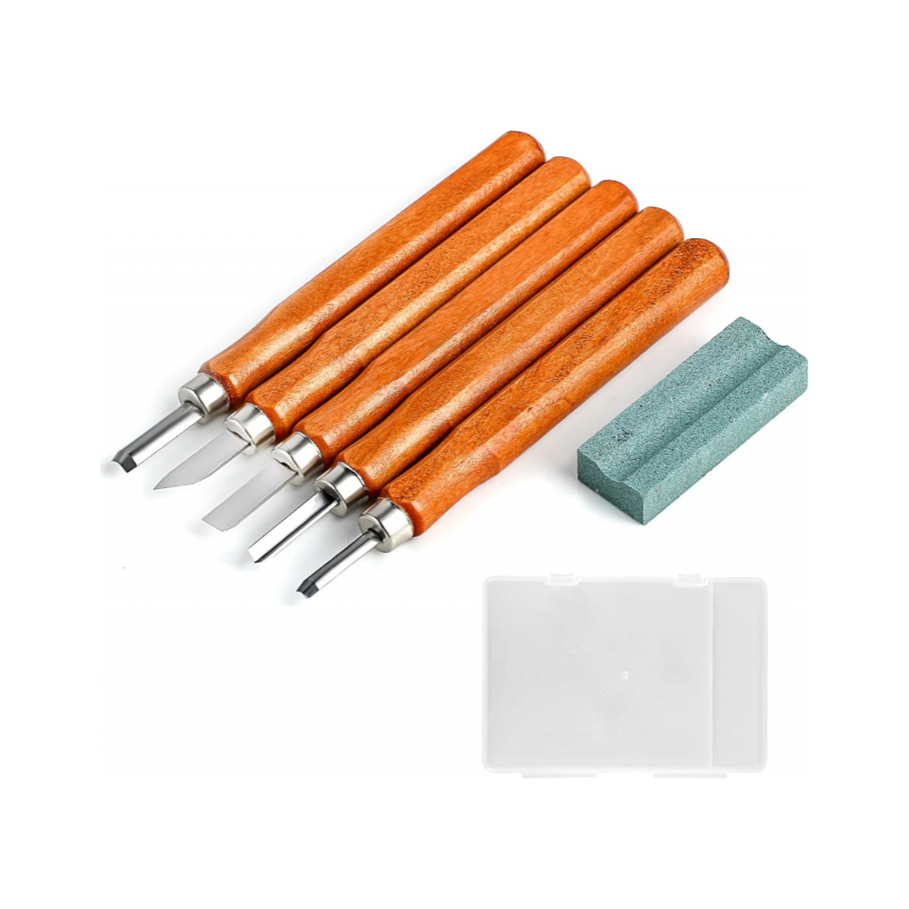 Wood Chisel Sets,5 Piece Chisel with Sharpening Stone, Wood Carving