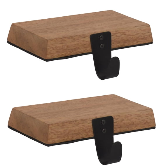 Holiday Time Mango Wood Christmas Stocking Holder Set, 2 Count
