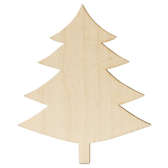 Wood Christmas Tree Cutout 6 inch, Pack of 6, Use as Wooden Christmas Ornaments or Christmas Crafts, by Woodpeckers