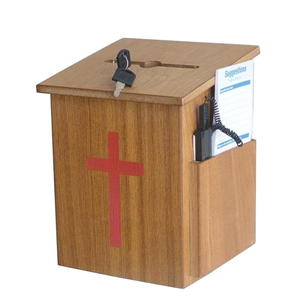 Wood Church Collection Fundraising Box With Cross Donation Charity Box ...