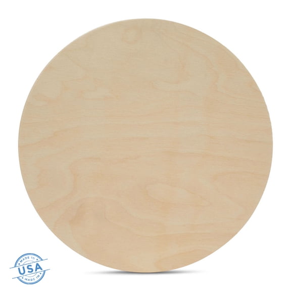 Wood Circles 18 inch 1/2 inch Thick, Unfinished Birch Plaques, Pack of 10 Wooden Circles for Crafts and Blank Sign Rounds, by Woodpeckers