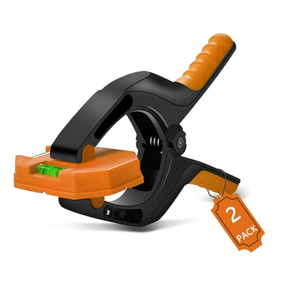 Wood Clamps 8.5 Inch, Upgraded 2 Pack Heavy Duty Large Spring Clamps with Spirit Levels For Home Woodworking Improvement Projects And Backdrop Clamps for Christmas Present