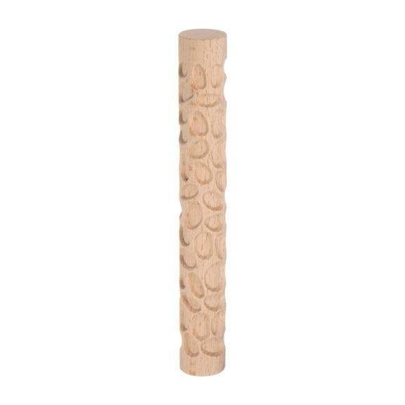 Wood Clay Roller Cobblestone Texture Rolling Emboss Beech 15cm x 2cm Clay Roller