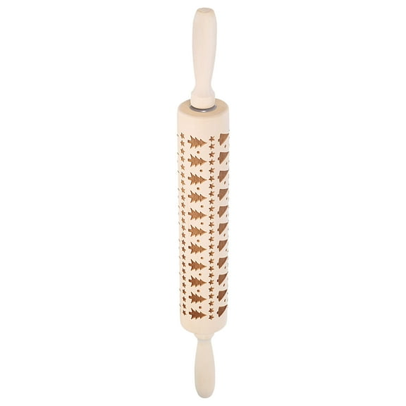 Wood Clay Roller Texture Rolling Christmas tree Emboss Beech 43cm x 5cm