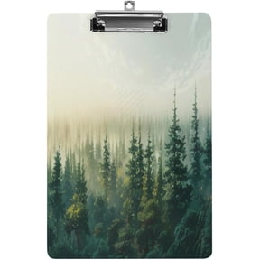 Wood Clipboards with Metal Clip, A4 Letter Size 9"x12.5" Office Decorative Clipboards for Students Women Men, Cute Clipboard Custom Pattern, Forest Printed, Gift for Birthday