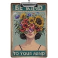 thumbnail image 1 of Wood Clipboards with Metal Clip, A4 Letter Size 9"x12.5" Office Decorative Clipboards for Students Women Men, Cute Clipboard Custom Pattern, Be Kind to Your Mind, Inspirational Quote, 1 of 6