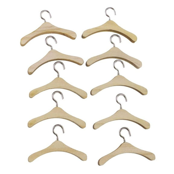 Wood Clothes Hangers with Metal Hook for 18"""" Uncle Doll 12cm