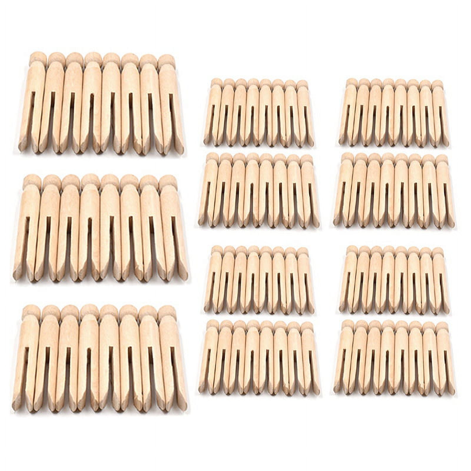 Wood Clothes Pins Pegs Old School 50 Count Round Clothespins Weather  Resistant Dolls
