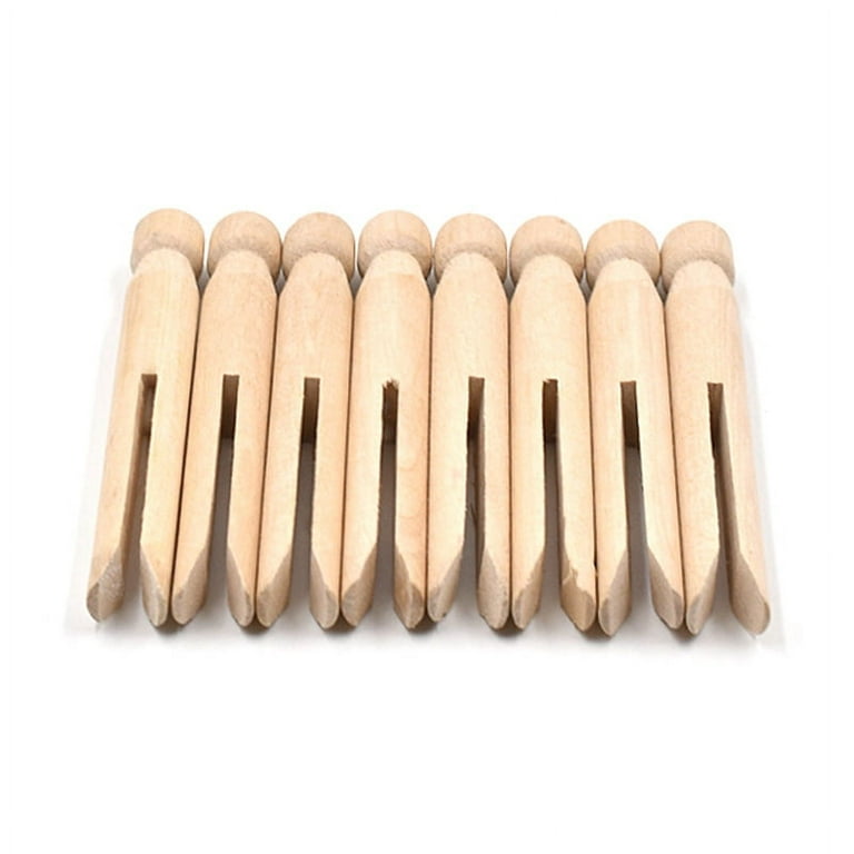 Traditional Round Wooden Clothespin Clips