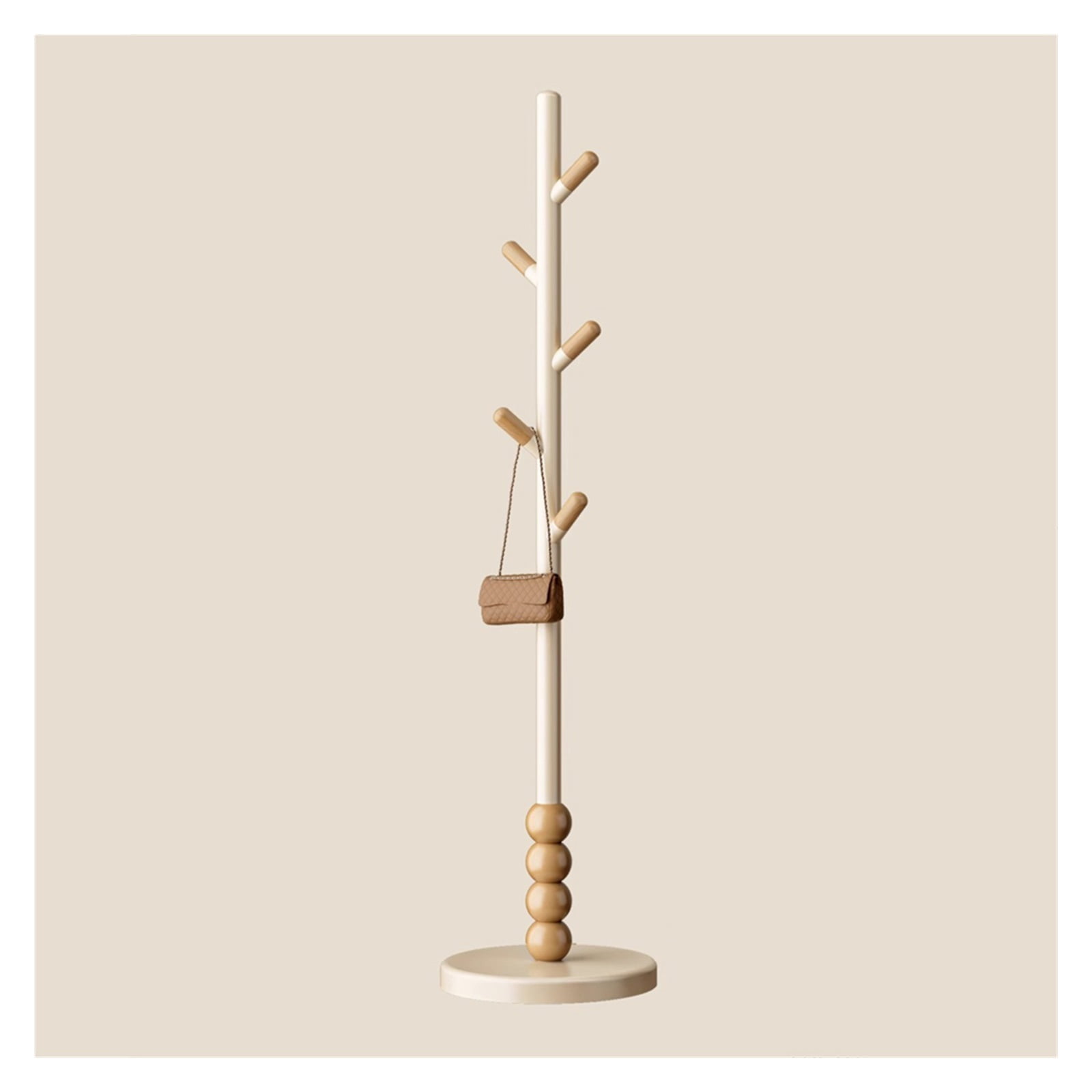 Wood Coat Rack Hall Tree,Heavy Duty Coat Tree Stand with 5 Hooks,Sturdy ...