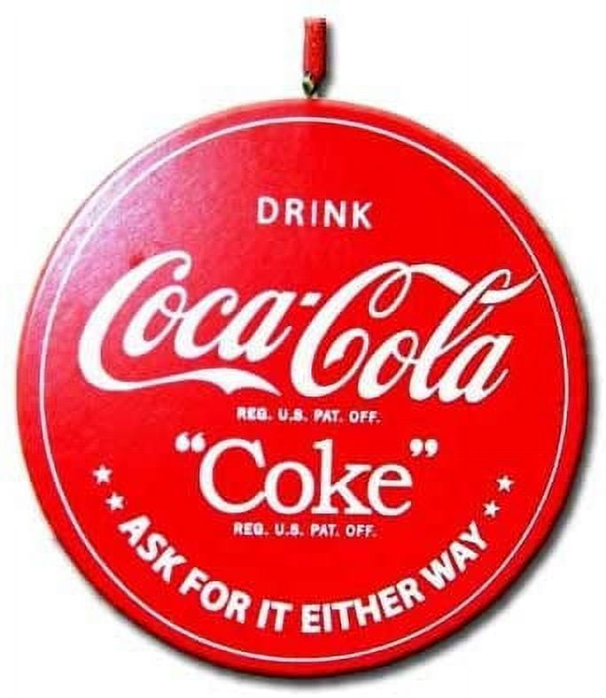 Wood CocaCola Round Sign Ornament Drink CocaCola